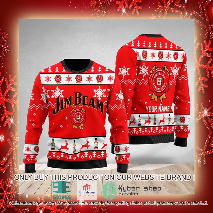 personalized funny jim beam ugly christmas sweater 3 35597