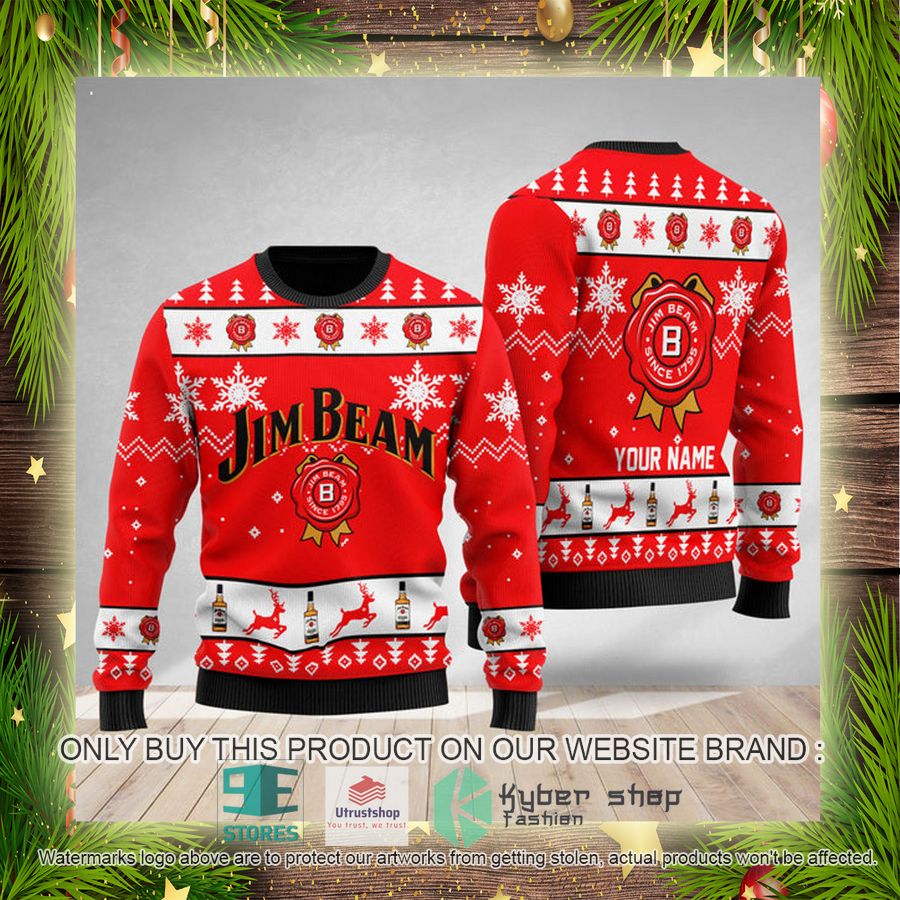personalized funny jim beam ugly christmas sweater 4 62202