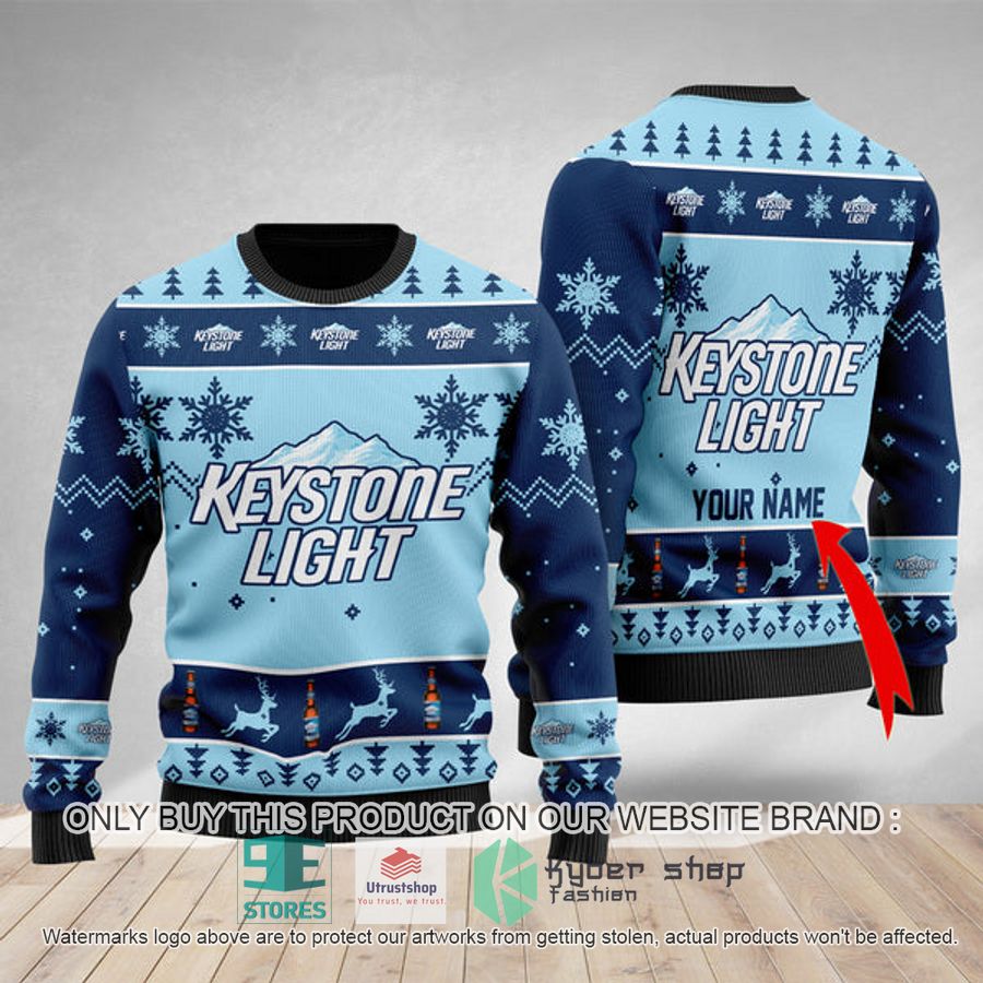 personalized funny keystone light ugly christmas sweater 1 97196