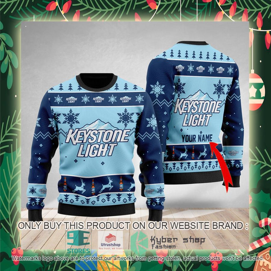 personalized funny keystone light ugly christmas sweater 2 31998