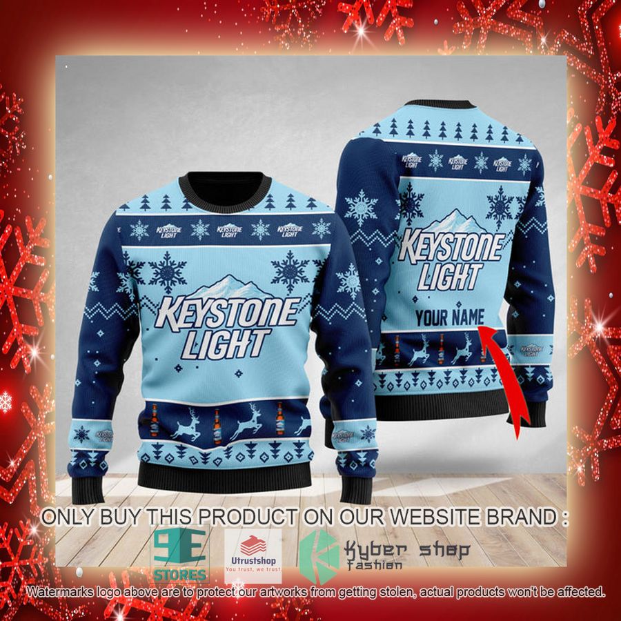 personalized funny keystone light ugly christmas sweater 3 76910