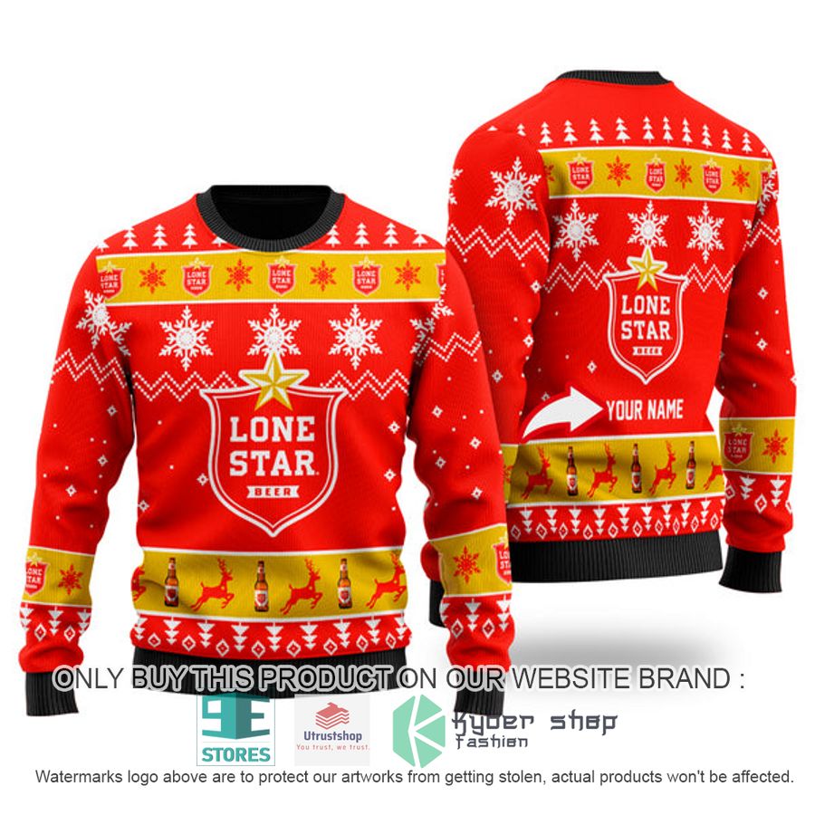 personalized funny lone star beer ugly christmas sweater 1 11376