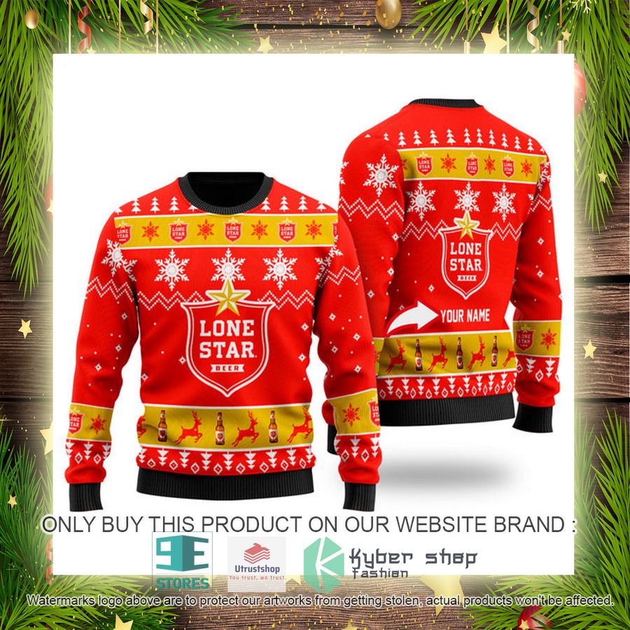 personalized funny lone star beer ugly christmas sweater 4 77770