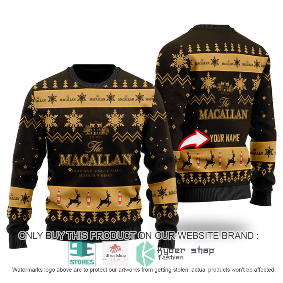 personalized funny macallan whisky ugly christmas sweater 1 85127