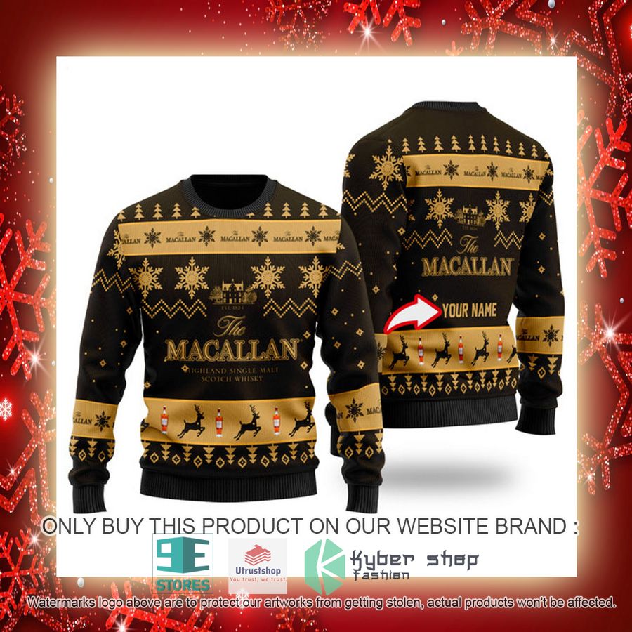 personalized funny macallan whisky ugly christmas sweater 3 98789