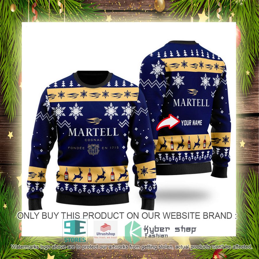 personalized funny martell cognac ugly christmas sweater 4 73260