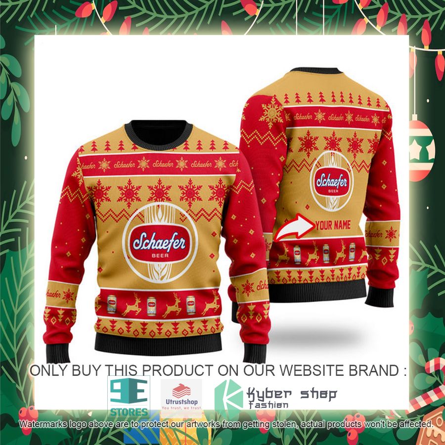 personalized funny schaefer beer ugly christmas sweater 2 85170