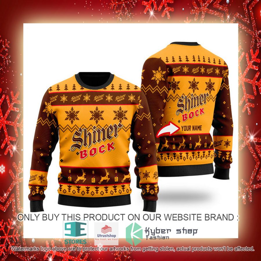 personalized funny shiner bock beer ugly christmas sweater 3 54987