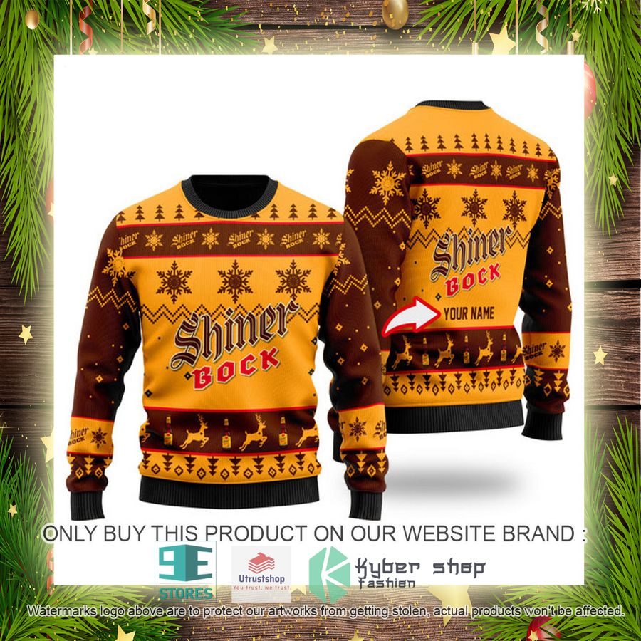 personalized funny shiner bock beer ugly christmas sweater 4 9173
