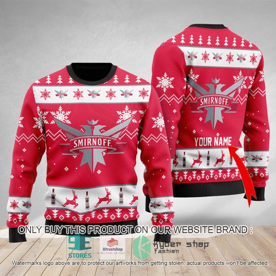 personalized funny smirnoff vodka ugly christmas sweater 1 83367