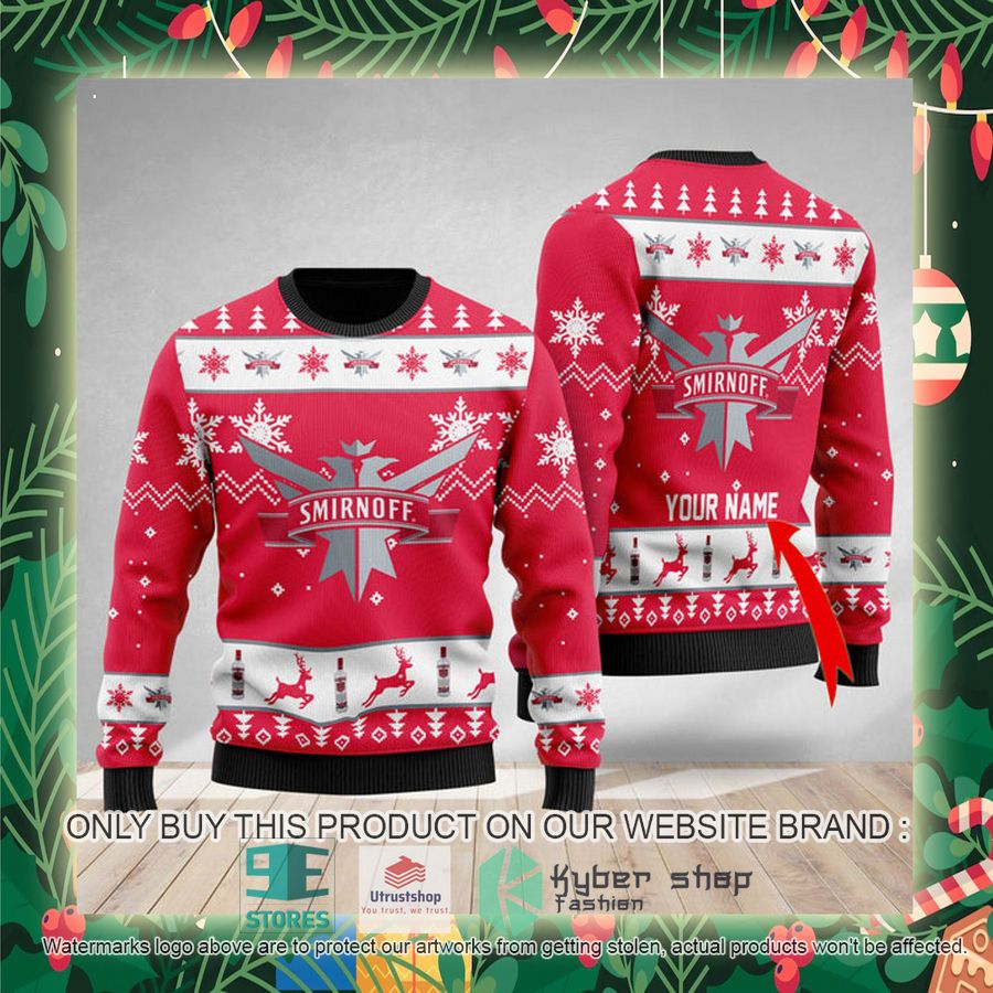 personalized funny smirnoff vodka ugly christmas sweater 2 68693