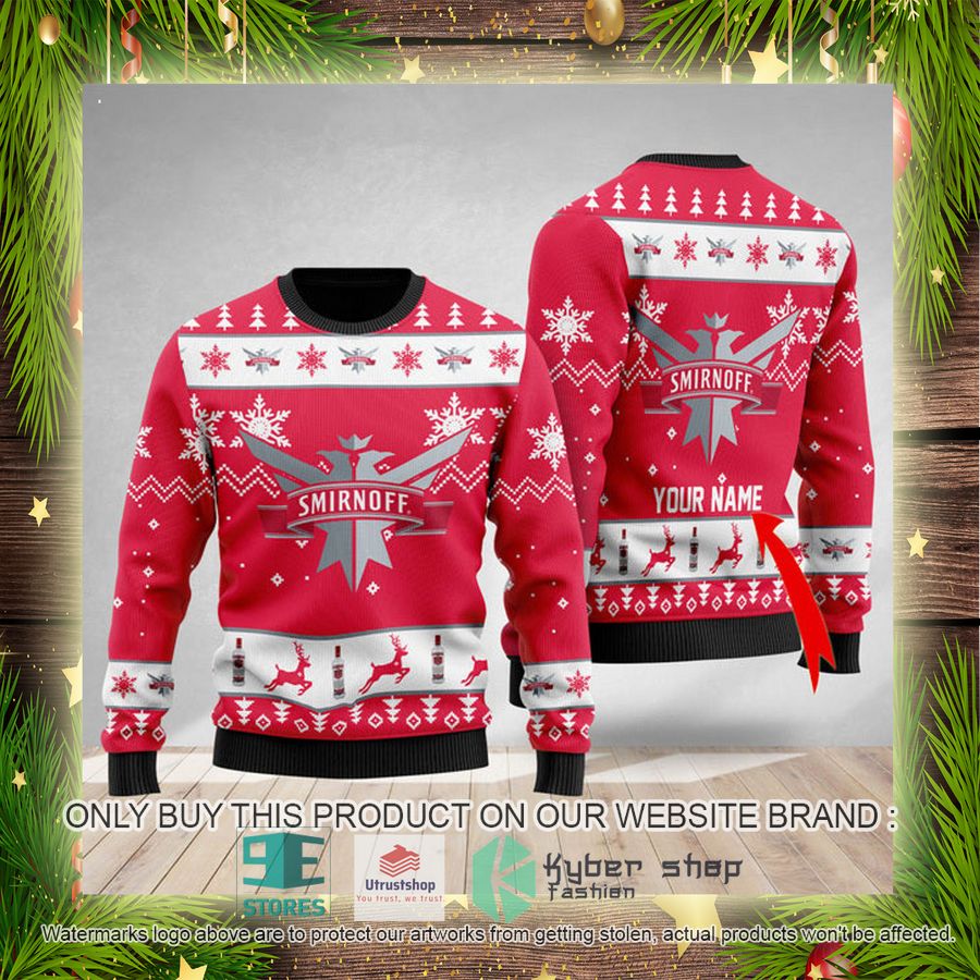 personalized funny smirnoff vodka ugly christmas sweater 4 63832