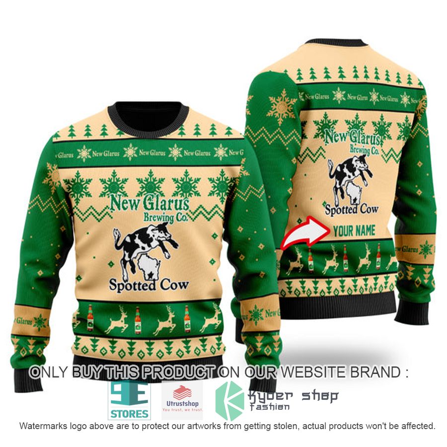 personalized funny spotted cow beer ugly christmas sweater 1 26912