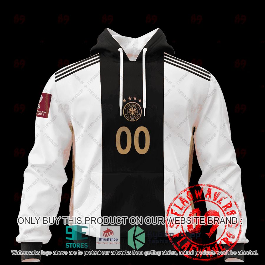 personalized germany home jersey world cup 2022 white black shirt hoodie 1 24130