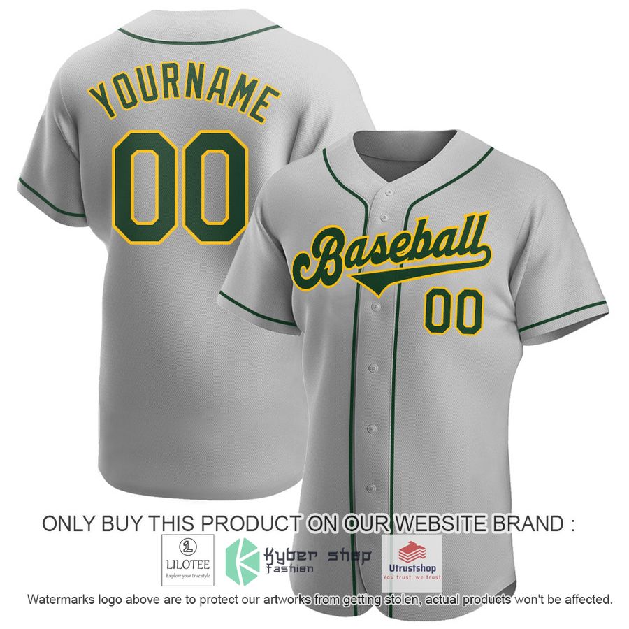 personalized gray green gold baseball jersey 1 50845