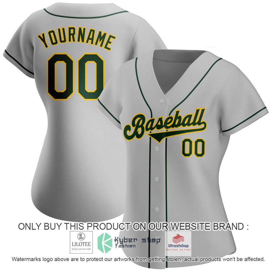 personalized gray green gold baseball jersey 2 23428