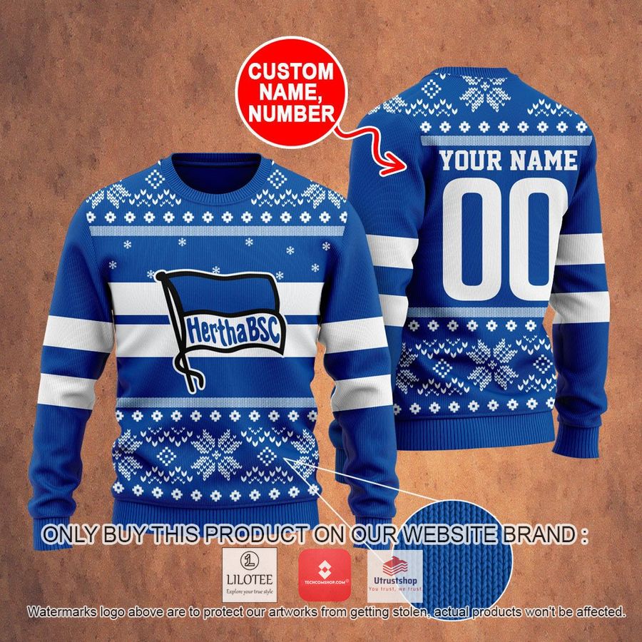 personalized hertha bsc ugly christmas sweater 1 45491