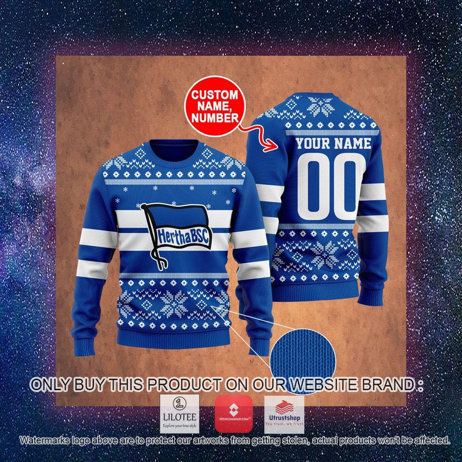 personalized hertha bsc ugly christmas sweater 3 38607