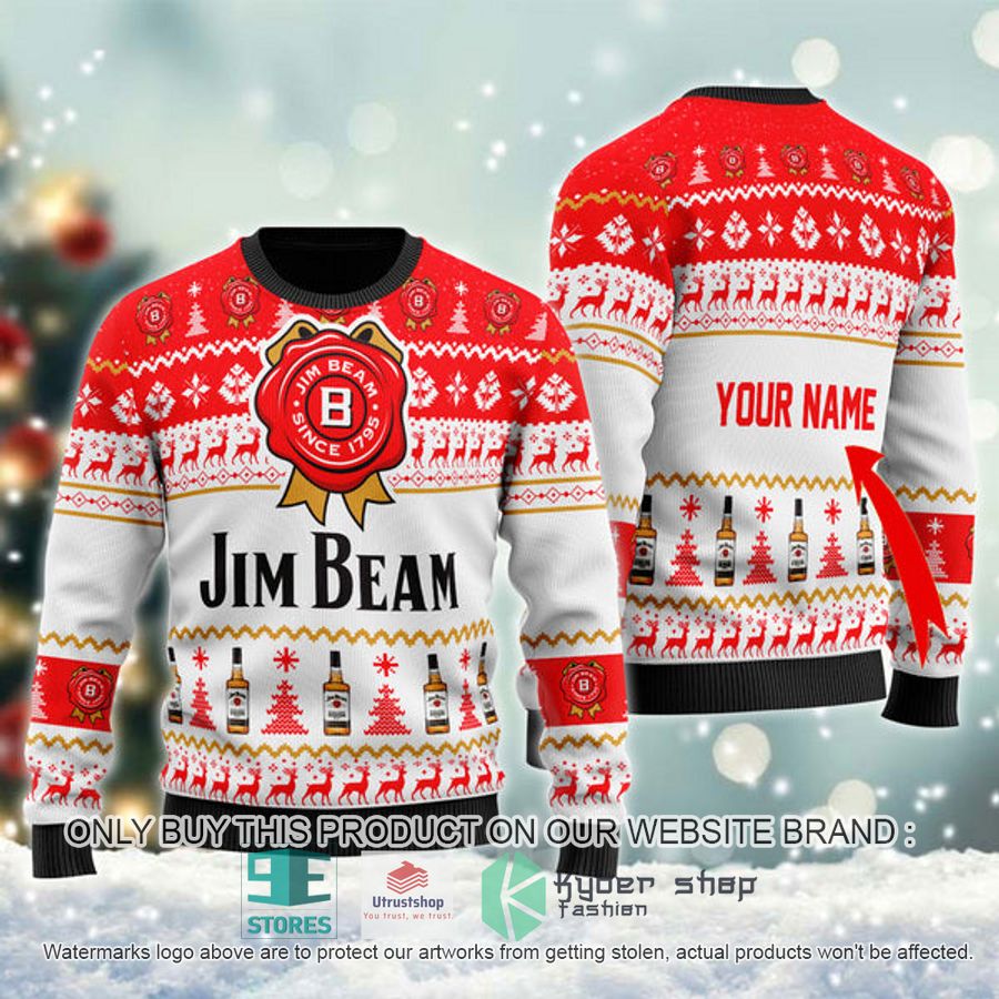 personalized jim beam ugly christmas sweater 1 9710