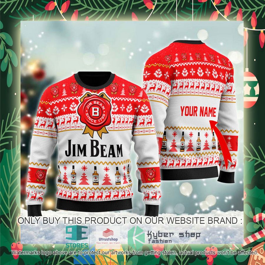 personalized jim beam ugly christmas sweater 2 4858