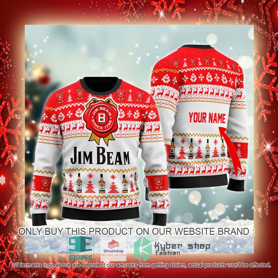 personalized jim beam ugly christmas sweater 3 27295