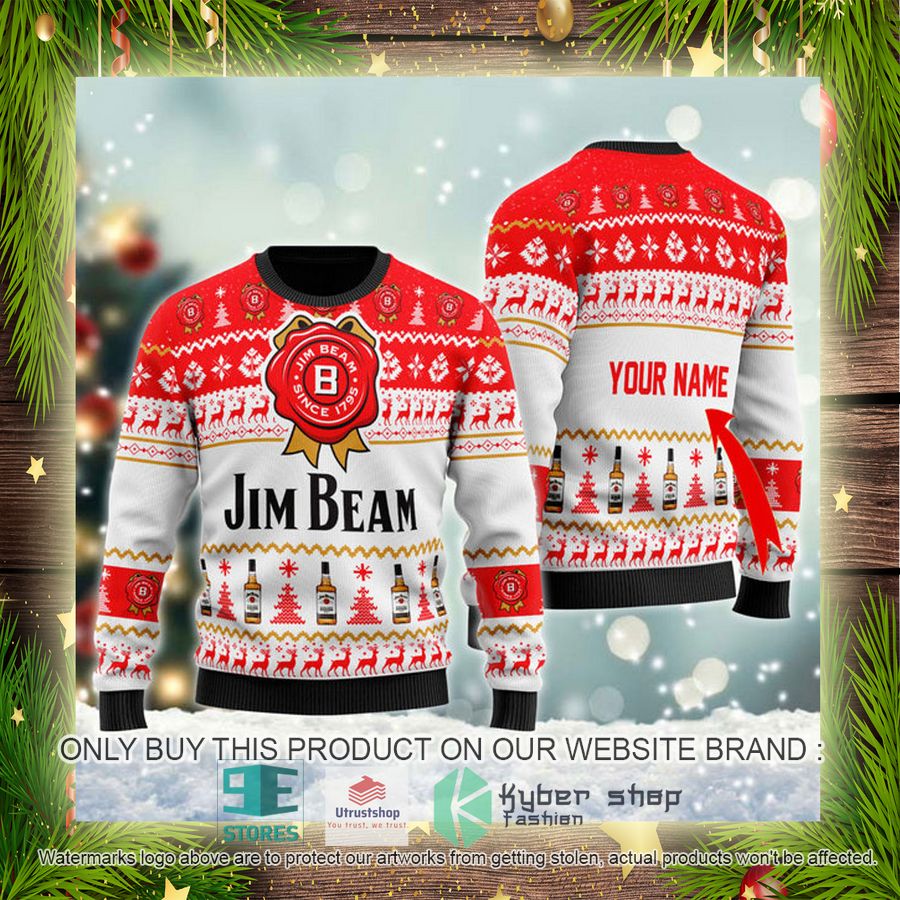 personalized jim beam ugly christmas sweater 4 2673