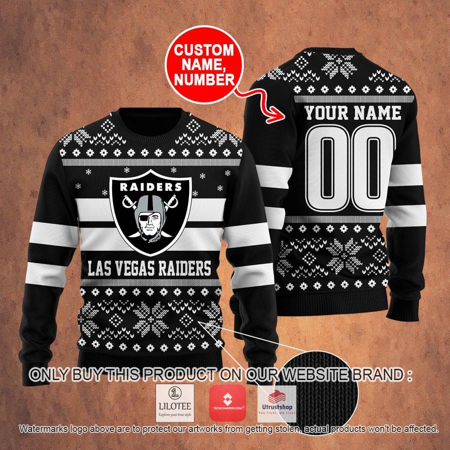 personalized las vegas raiders ugly christmas sweater 1 74504