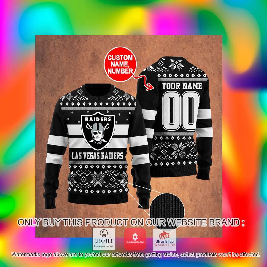 personalized las vegas raiders ugly christmas sweater 2 45344