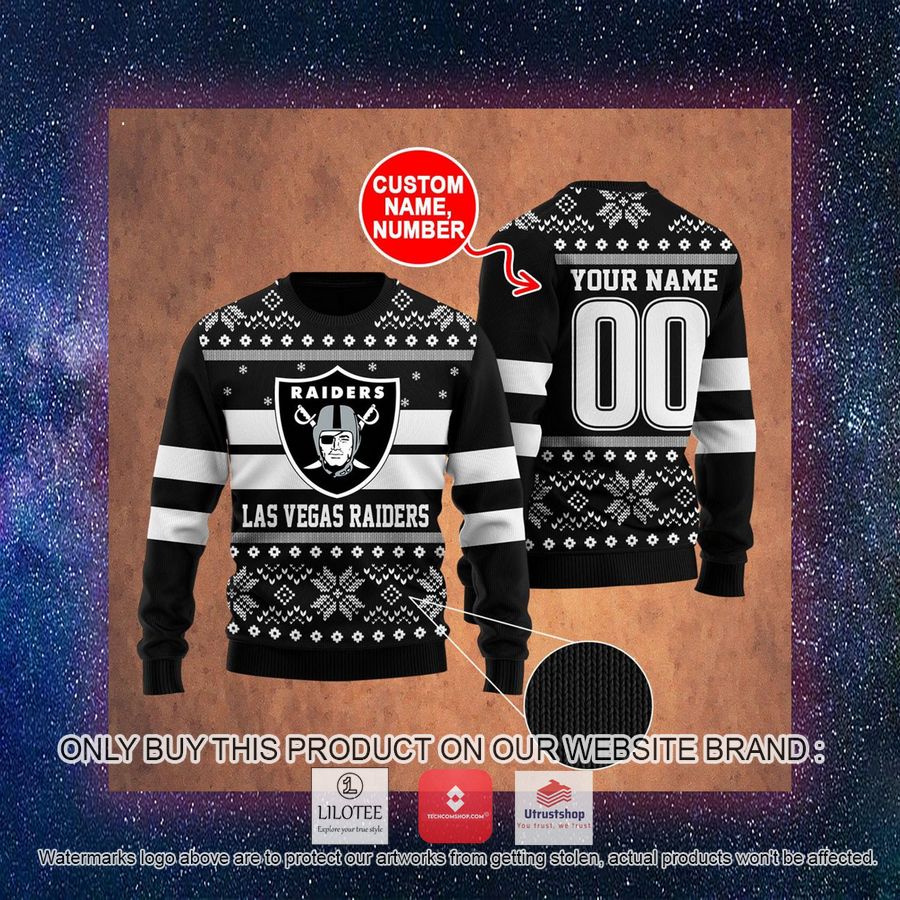 personalized las vegas raiders ugly christmas sweater 3 46241