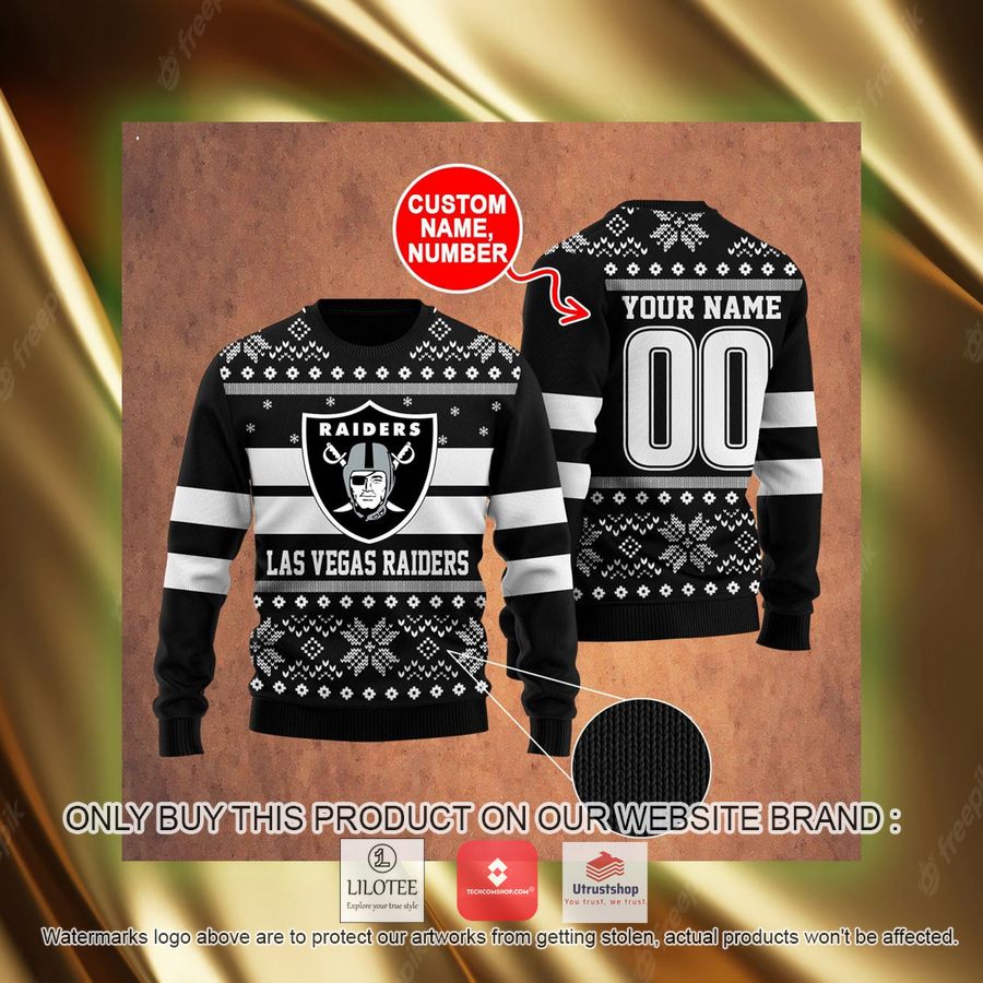 personalized las vegas raiders ugly christmas sweater 4 85442