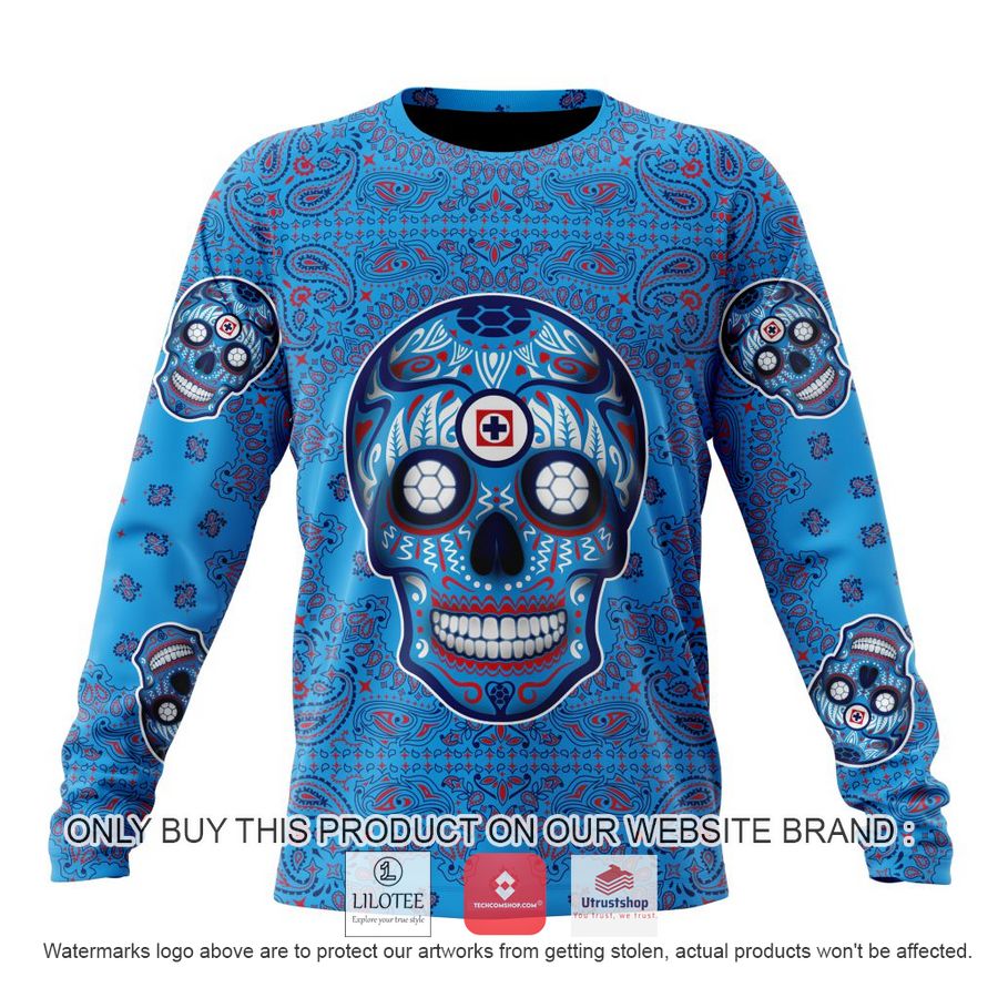 personalized liga mx cruz azul special sugar skull kits for dia de muertos 3d shirt hoodie 6 62689