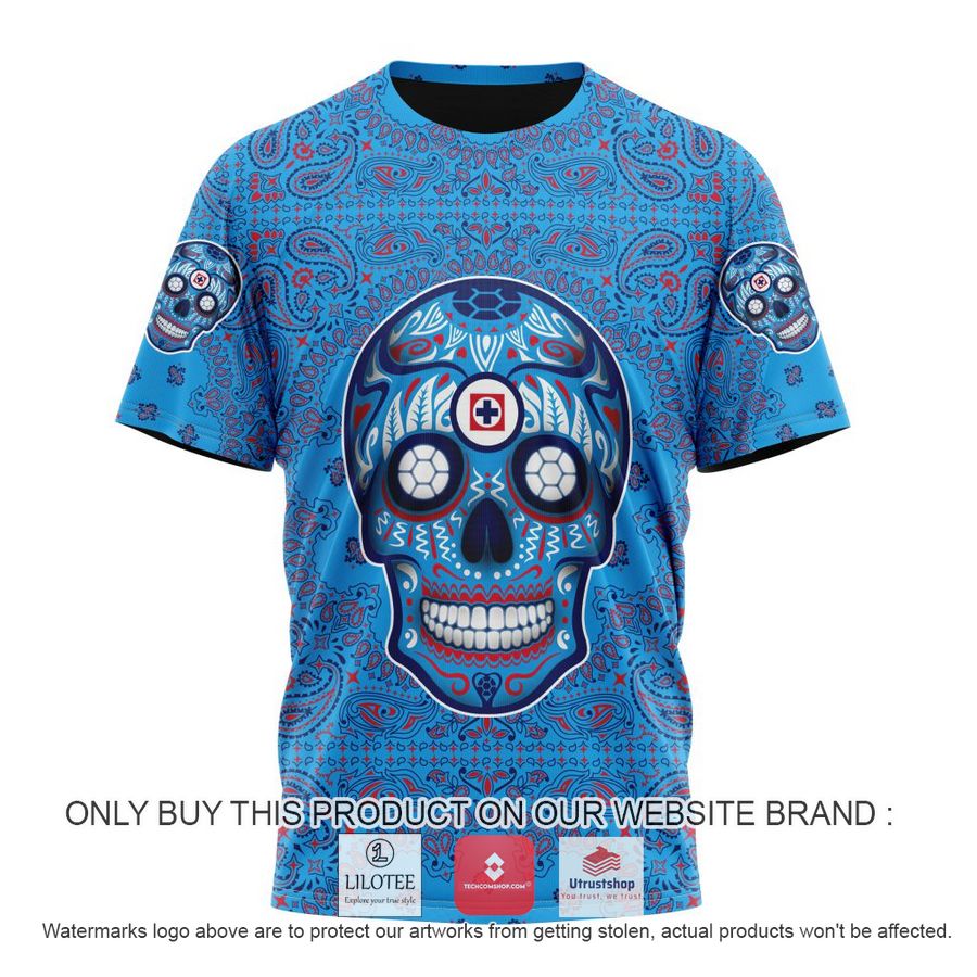personalized liga mx cruz azul special sugar skull kits for dia de muertos 3d shirt hoodie 8 97906