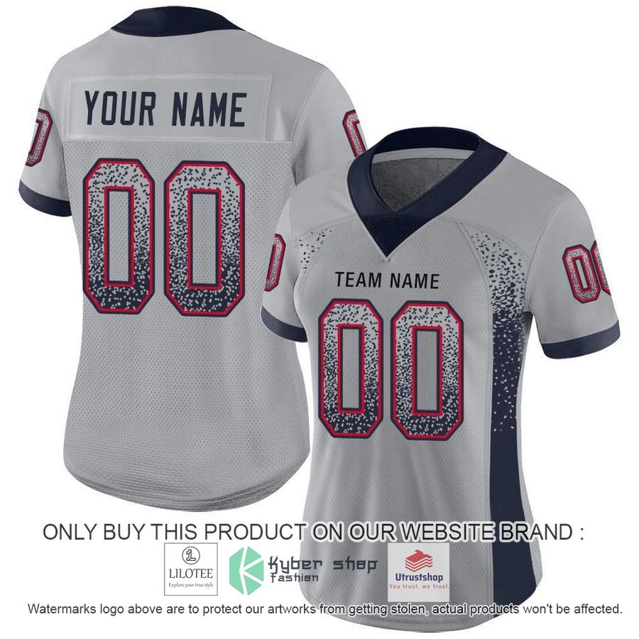 personalized light gray navy scarlet mesh drift football jersey 2 50547