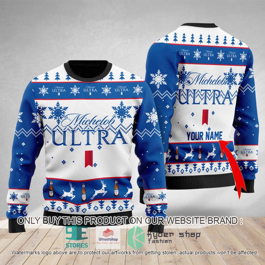 personalized michelob ultra ugly christmas sweater 1 49307