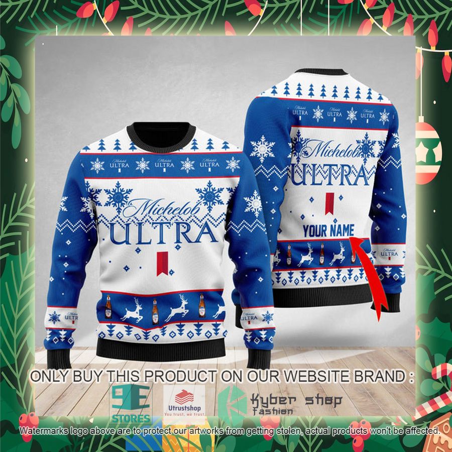 personalized michelob ultra ugly christmas sweater 2 96115
