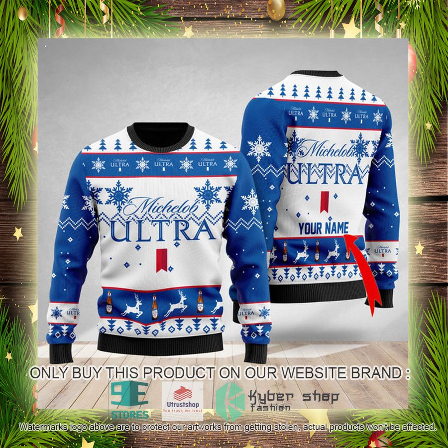 personalized michelob ultra ugly christmas sweater 4 10007