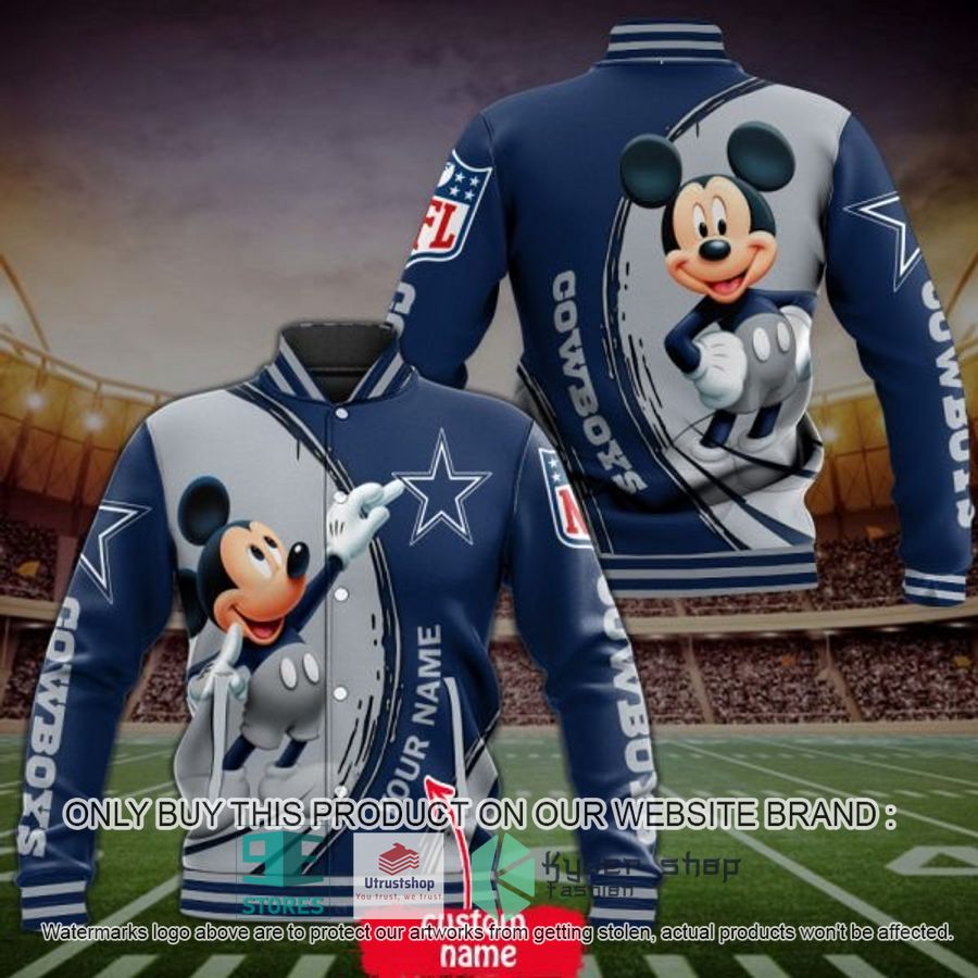 personalized mickey mouse nfl dallas cowboys baseball jacket 1 11062