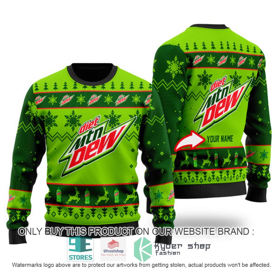 personalized mountain dew ugly christmas sweater 1 33030