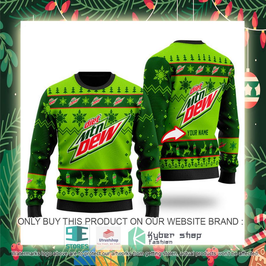 personalized mountain dew ugly christmas sweater 2 65250