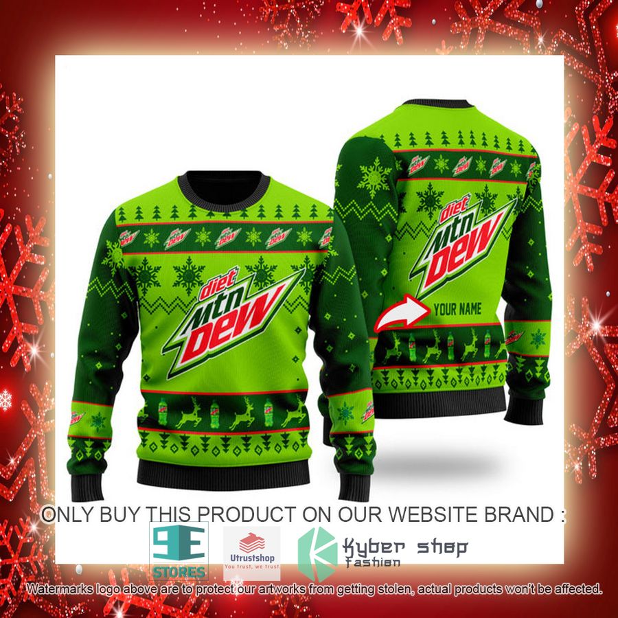 personalized mountain dew ugly christmas sweater 3 32487