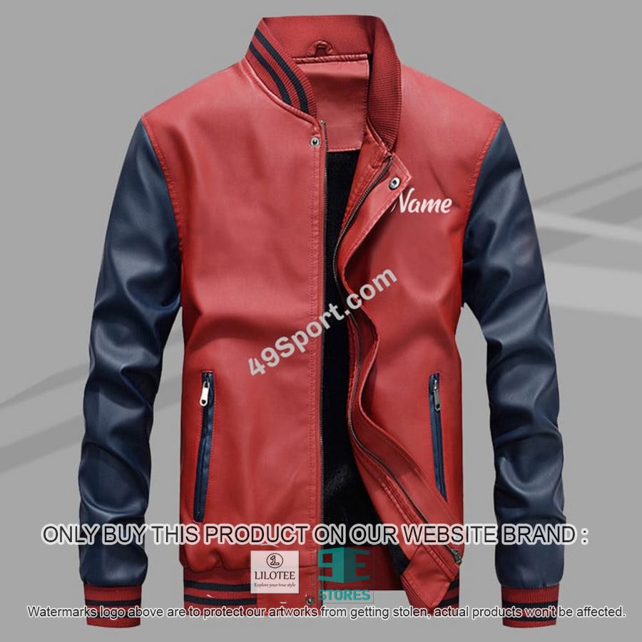personalized name bomber leather jacket 4 87312