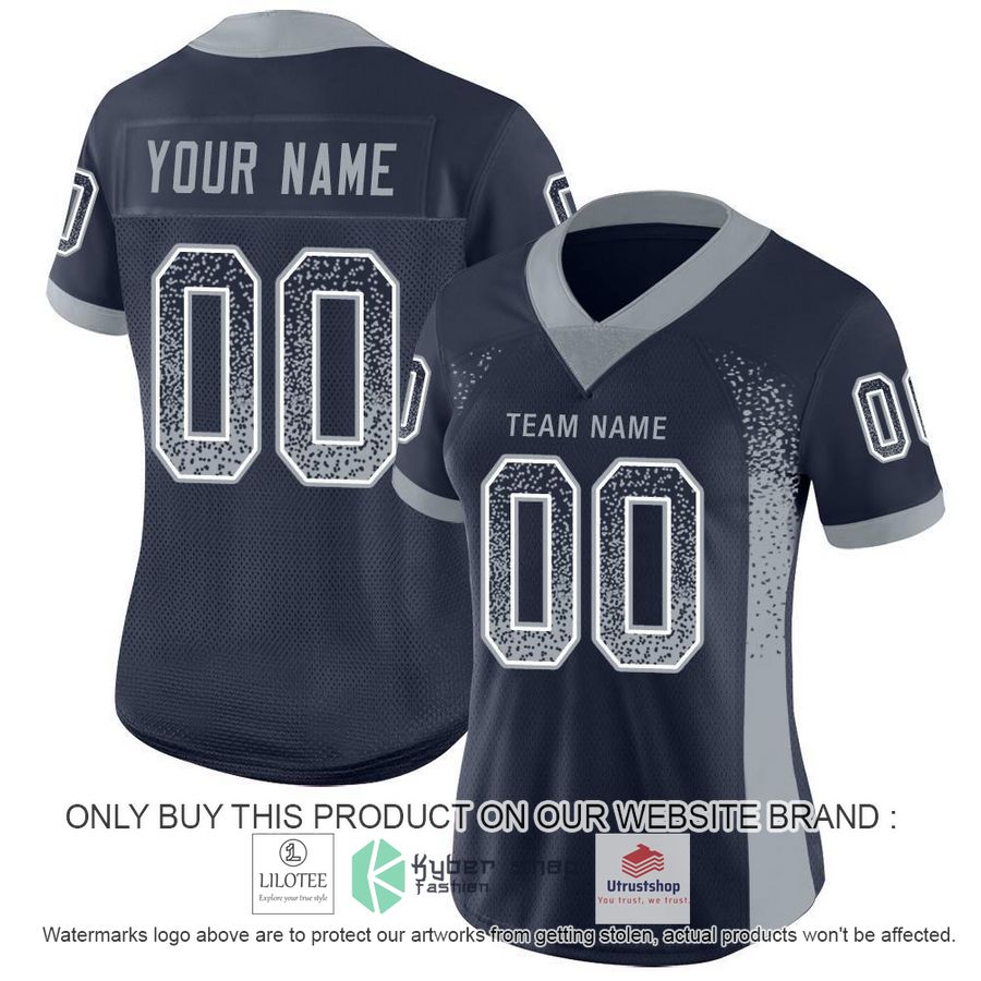 personalized navy light gray white mesh drift football jersey 2 71110