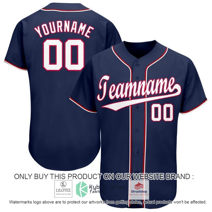personalized navy white red baseball jersey 1 75547