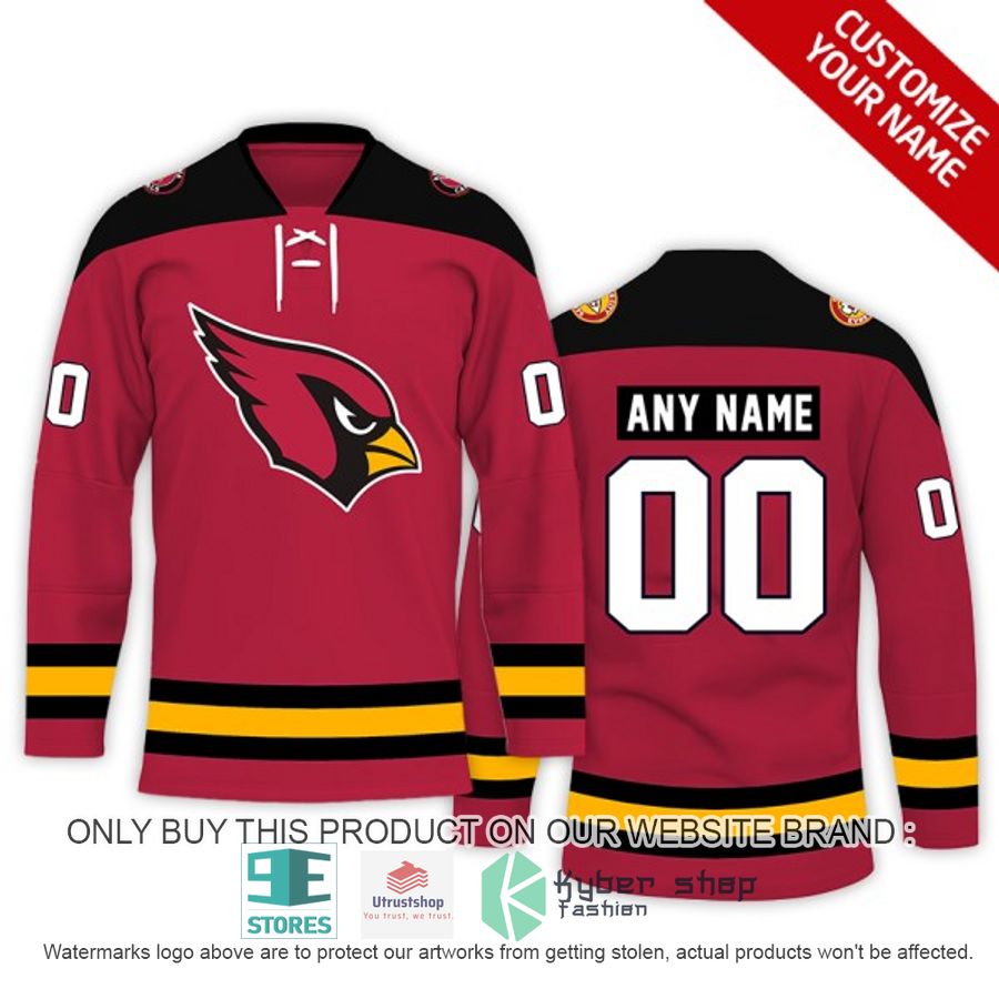 personalized nfl arizona cardinals logo hockey jersey 1 33595