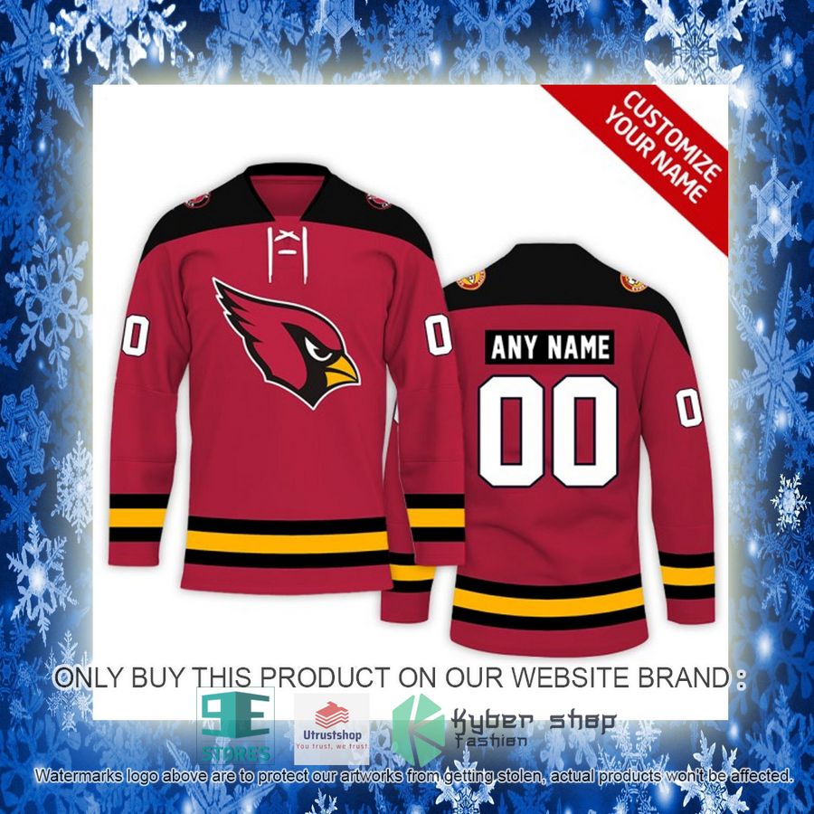 personalized nfl arizona cardinals logo hockey jersey 10 95128