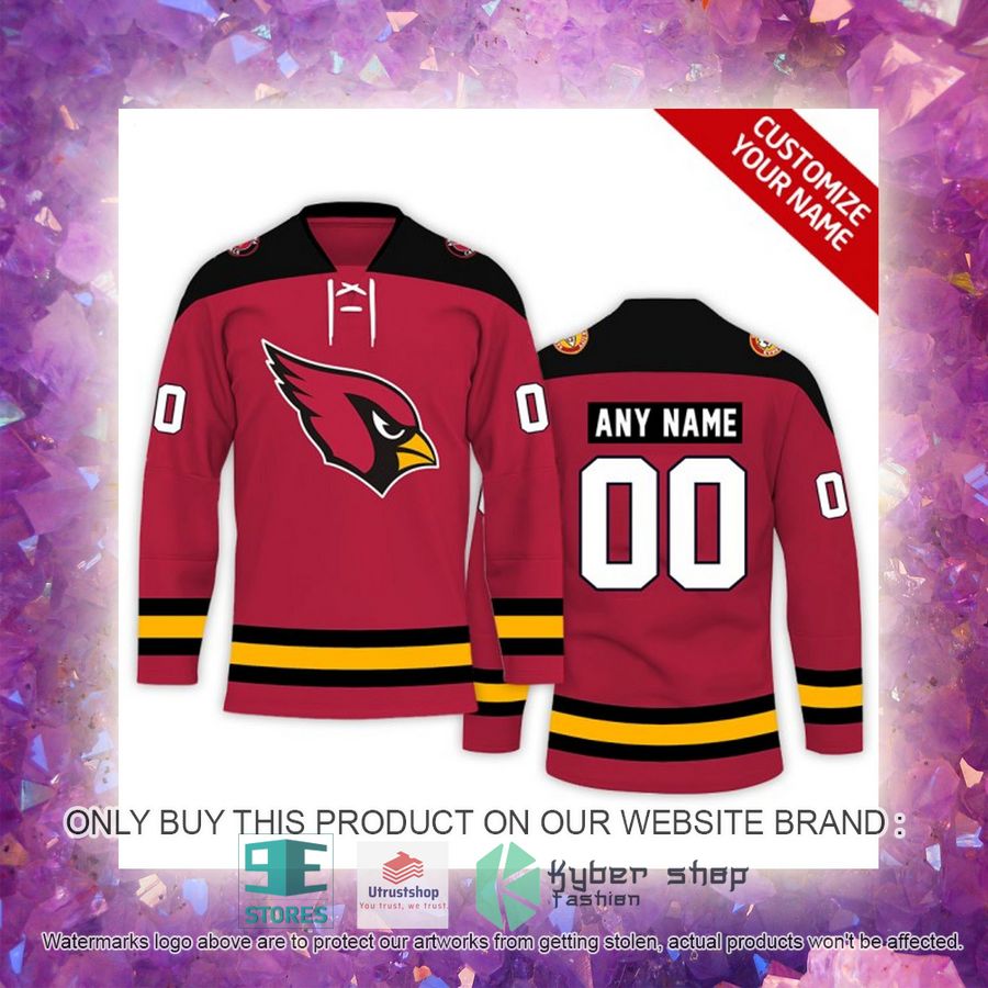 personalized nfl arizona cardinals logo hockey jersey 4 63224