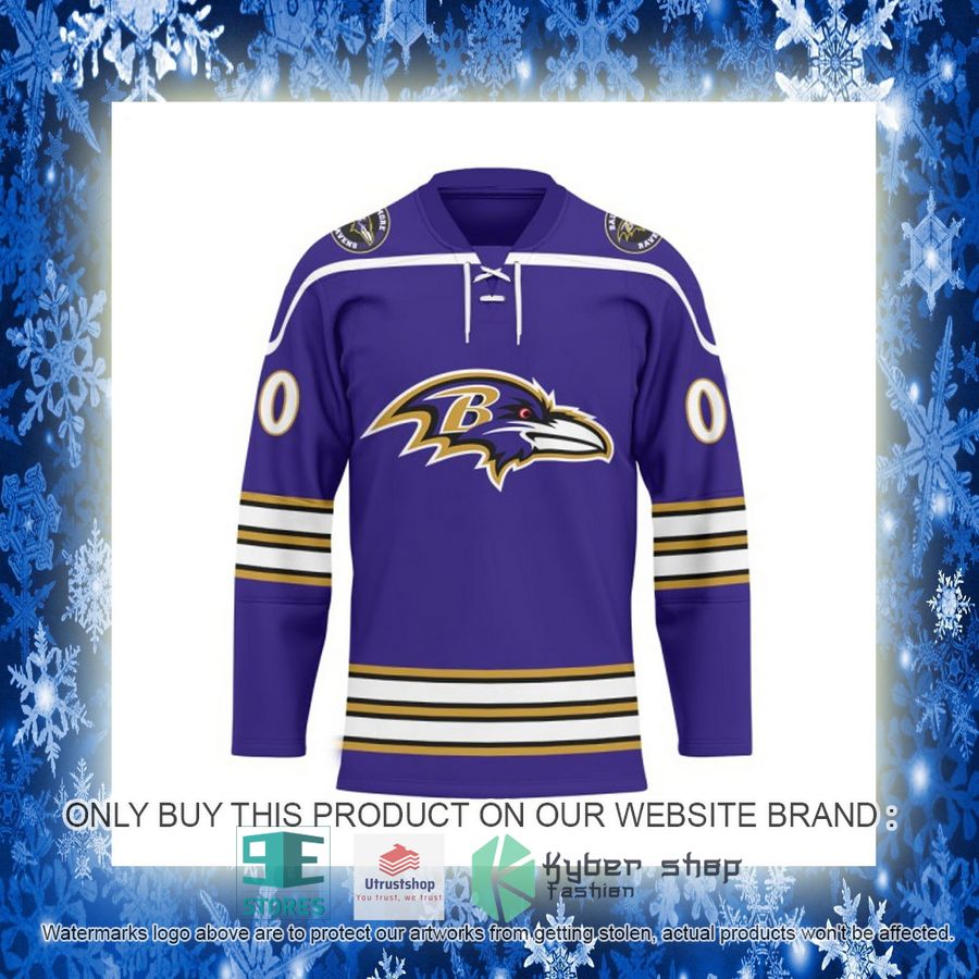 personalized nfl baltimore ravens logo hockey jersey 11 27878