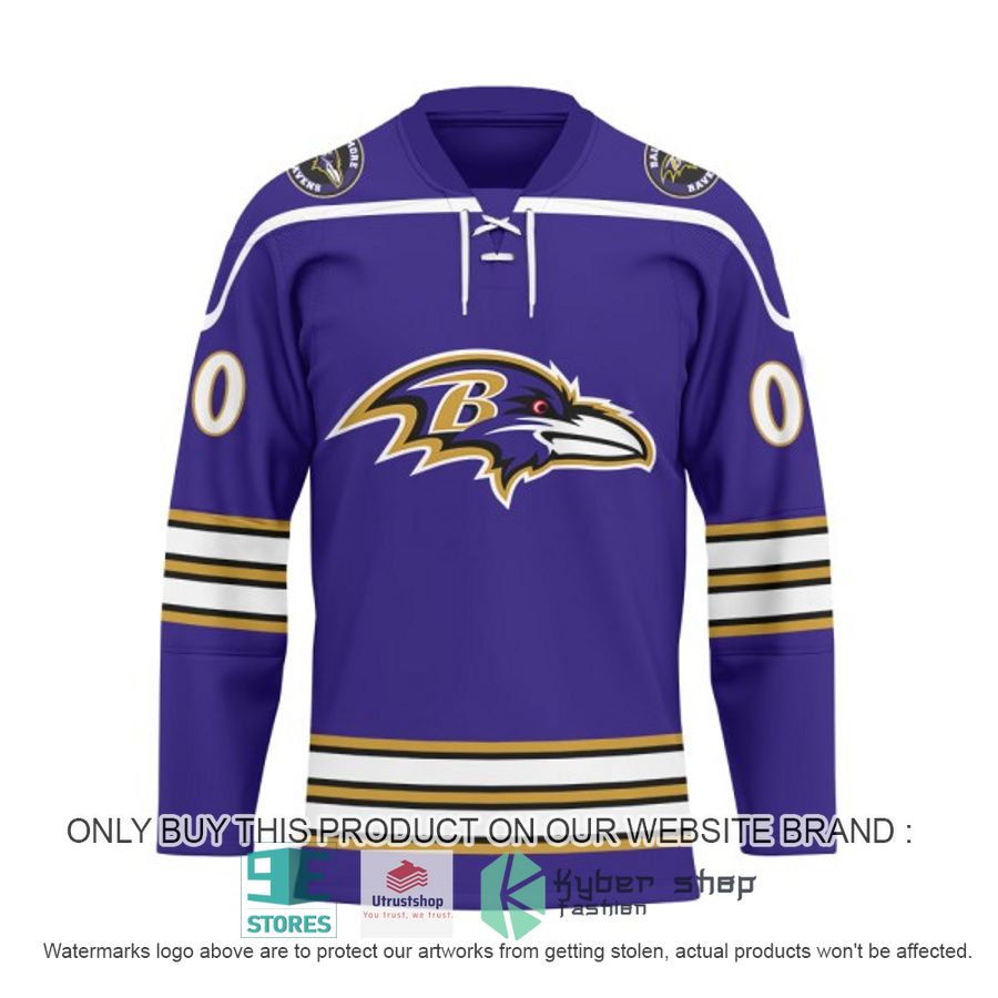 personalized nfl baltimore ravens logo hockey jersey 2 91126