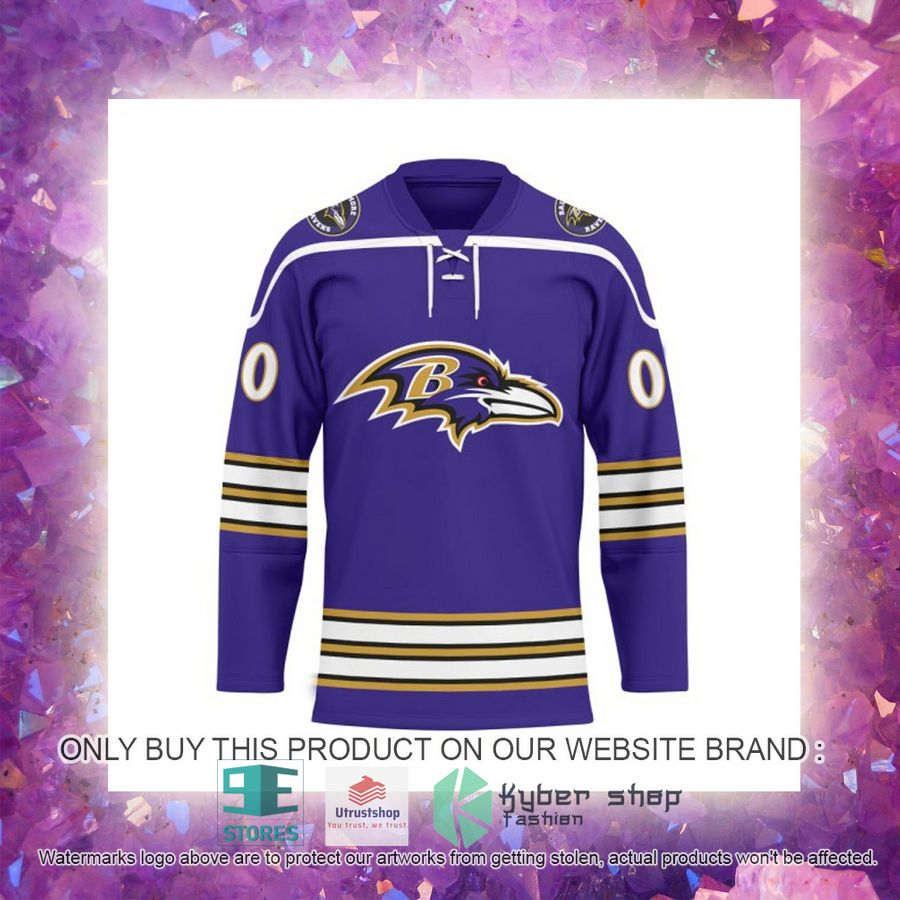 personalized nfl baltimore ravens logo hockey jersey 5 84080