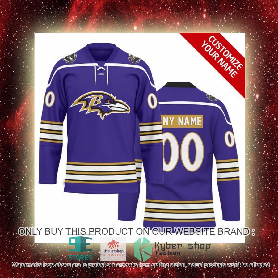 personalized nfl baltimore ravens logo hockey jersey 7 59720
